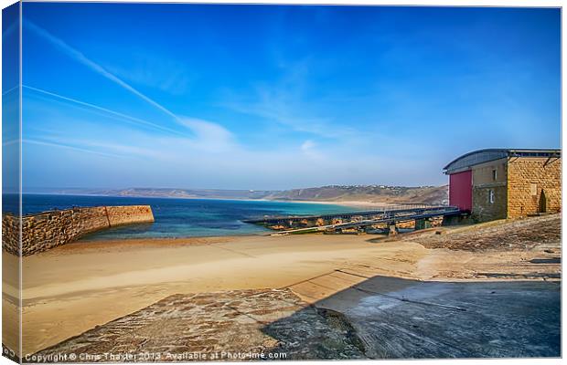Low tide at Sennen Cove 2 Canvas Print by Chris Thaxter