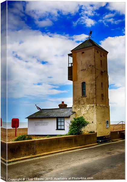 South Lookout Tower Aldeburgh Beach Canvas Print by Chris Thaxter