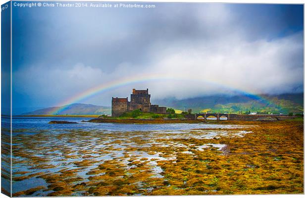 Rainbow over Eilean Donan Castle Canvas Print by Chris Thaxter
