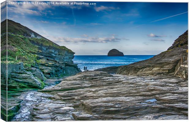 Trebarwith Strand Cornwall Canvas Print by Chris Thaxter