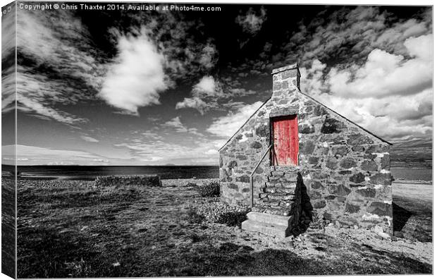 Red Door Milovaig Isle of Skye Canvas Print by Chris Thaxter