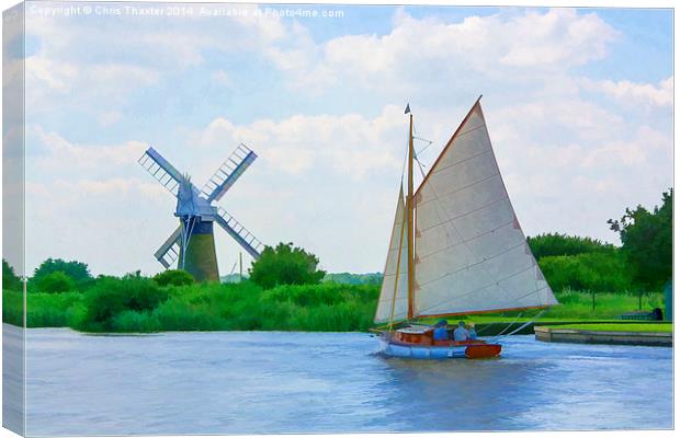 Sailing the Norfolk Broads Canvas Print by Chris Thaxter