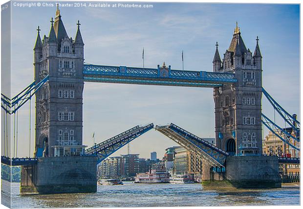 Tower Bridge Opened  Canvas Print by Chris Thaxter