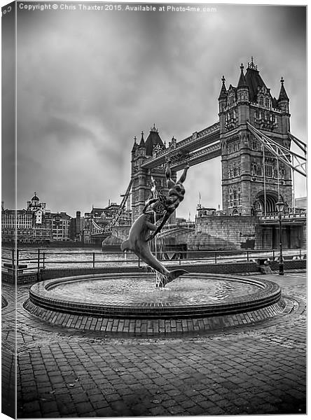  Girl with a Dolphin at Tower Bridge 2 Canvas Print by Chris Thaxter