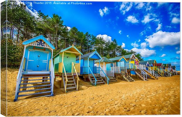  Coloured Beach Huts 2 Canvas Print by Chris Thaxter