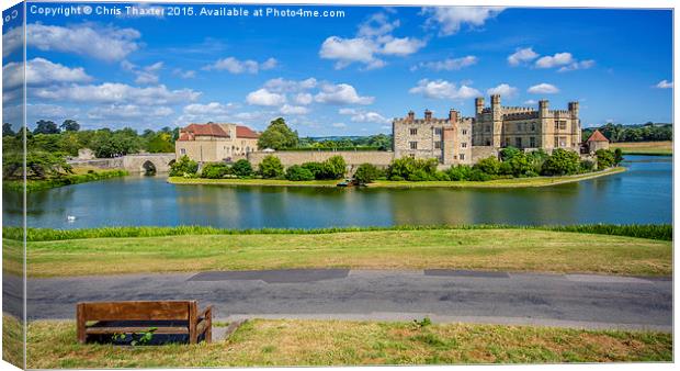 Leeds Castle Bench View 2 Canvas Print by Chris Thaxter