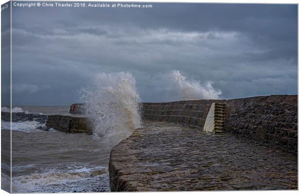  Waves over the Cobb Canvas Print by Chris Thaxter