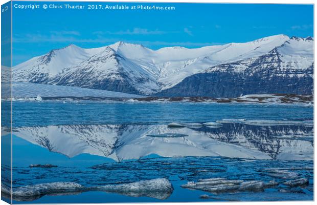 Ice lagoon Reflections Iceland Canvas Print by Chris Thaxter