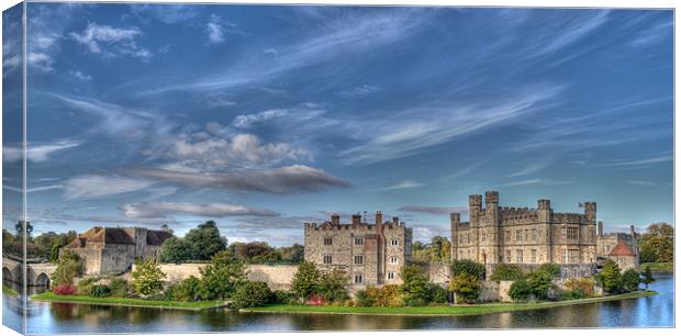 Leeds Castle and Moat rear view Canvas Print by Chris Thaxter