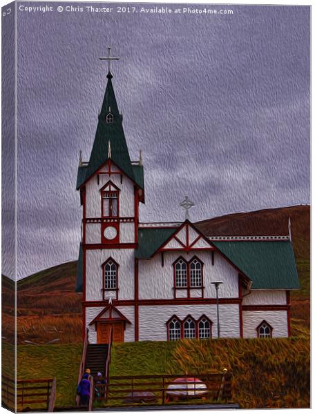 Husavik Church Iceland Canvas Print by Chris Thaxter