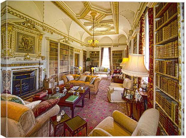 The Long Library  at Holkham Hall Canvas Print by Chris Thaxter