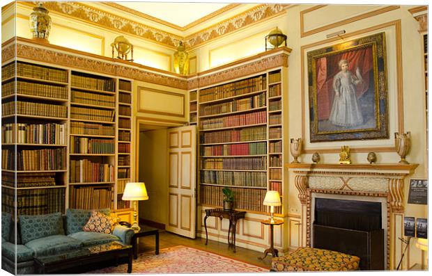 The Library Leeds Castle Canvas Print by Chris Thaxter