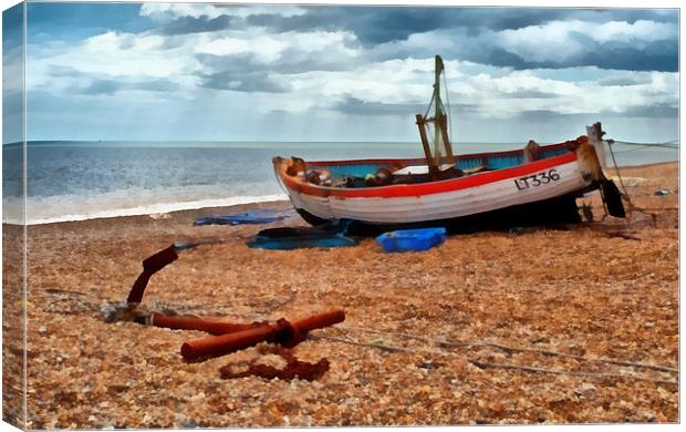 Aldeburgh Fishing Boat Canvas Print by Bel Menpes