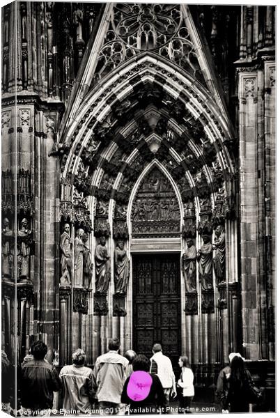 Koln Cathederal Door Canvas Print by Elaine Young