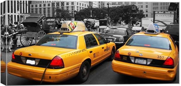 Taxi Taxi Canvas Print by Elaine Young