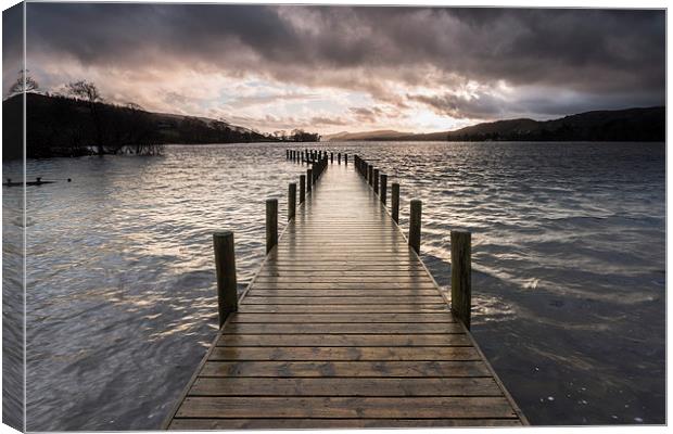 Coniston Water Stormy Sunset Canvas Print by James Grant