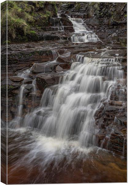Grindsbrook Clough Waterfall Canvas Print by James Grant