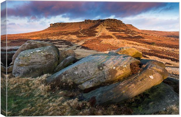 Carl Wark to Higger Tor Canvas Print by James Grant