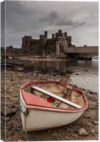  Conwy Castle Boat Canvas Print by James Grant