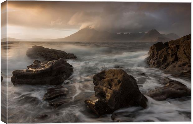  Skye, storms, sunset and sea (at Elgol) Canvas Print by James Grant