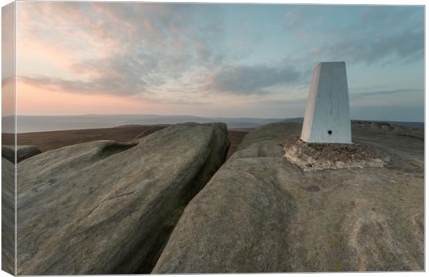 Back Tor Trig Point - Derwent Edge Canvas Print by James Grant