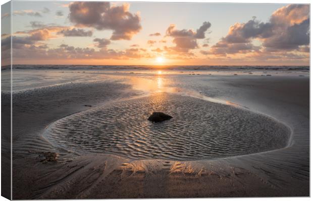 Seascale Sunset Canvas Print by James Grant