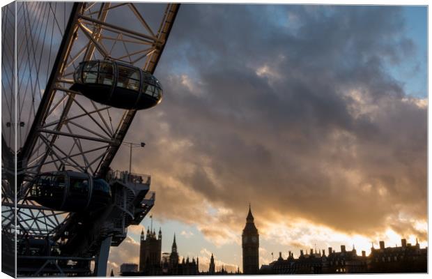 London Eye and Big Ben Canvas Print by James Grant