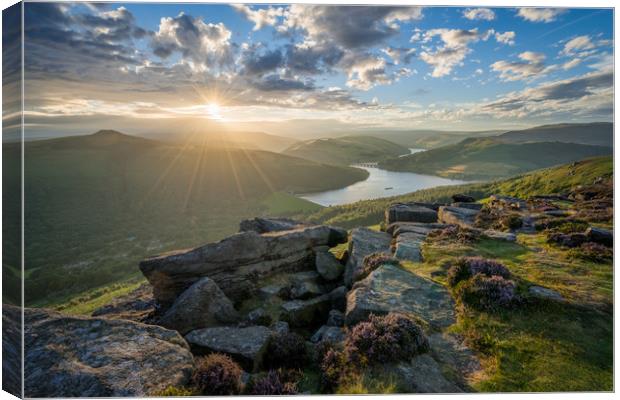 Bamford Edge Sunset Canvas Print by James Grant