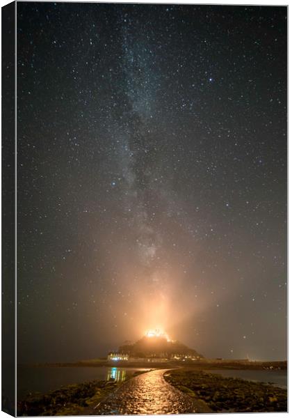 St Michaels Mount Milky Way  Canvas Print by James Grant