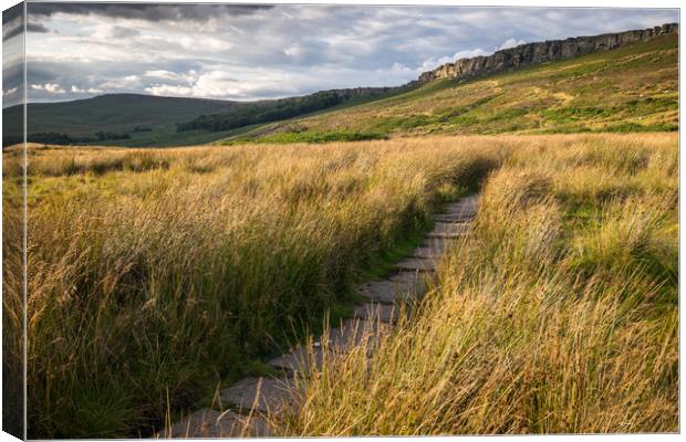 Stanage Edge Hooks Carr  Canvas Print by James Grant