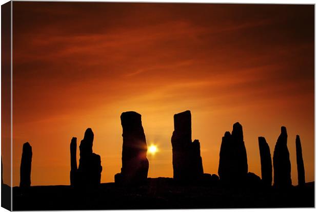 Sunset over Callanish Canvas Print by Paul Davis