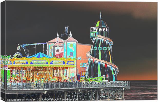 Funky Fair At The End Of The Pier Canvas Print by kelly Draper