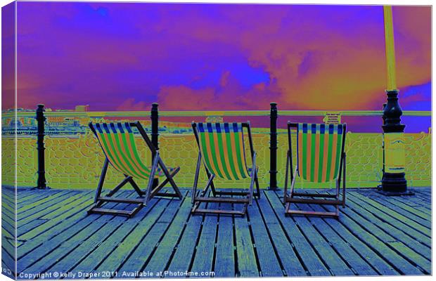 Funky Deckchairs Canvas Print by kelly Draper