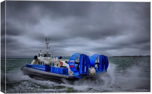Southsea To Isle Of Wight Hovercraft Canvas Print by kelly Draper