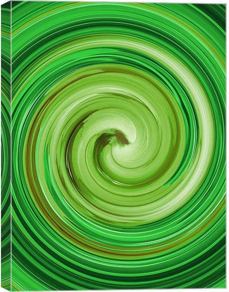 Green Abstract swirl Canvas Print by kelly Draper