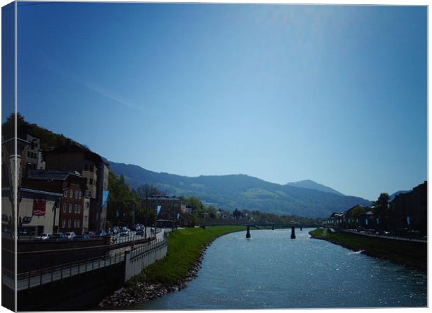 River Salzach Canvas Print by kelly Draper