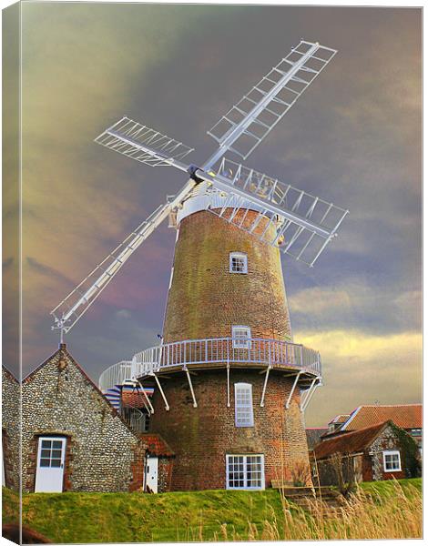 Cley Windmill Canvas Print by kelly Draper