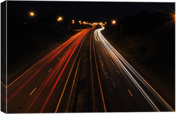 Light Trails Canvas Print by Julie Speirs