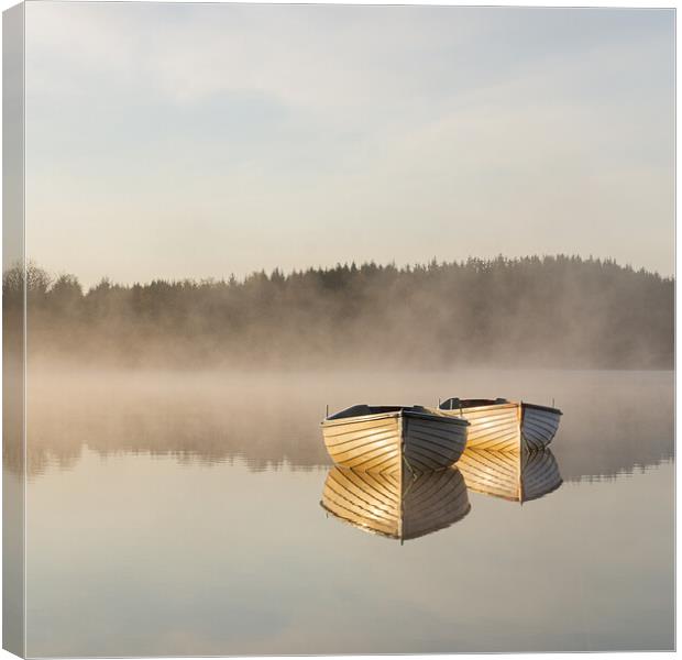 Reflections of Misty Loch Rusky Canvas Print by Stuart Jack