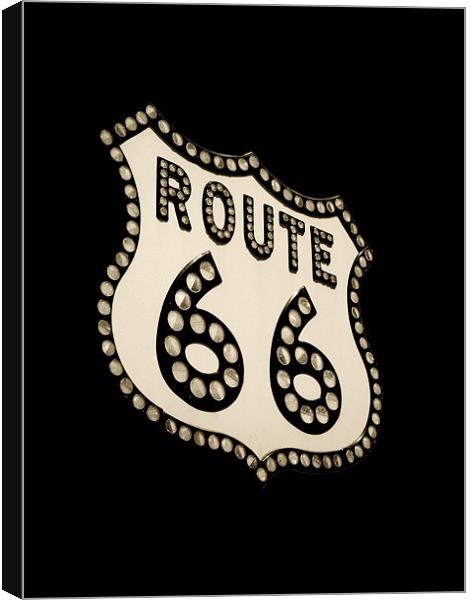 Route 66 (black and white) Canvas Print by Heather Newton
