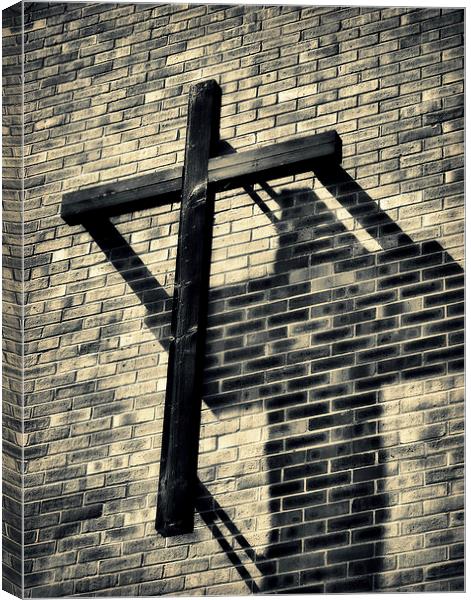 the shadow of the cross Canvas Print by Heather Newton