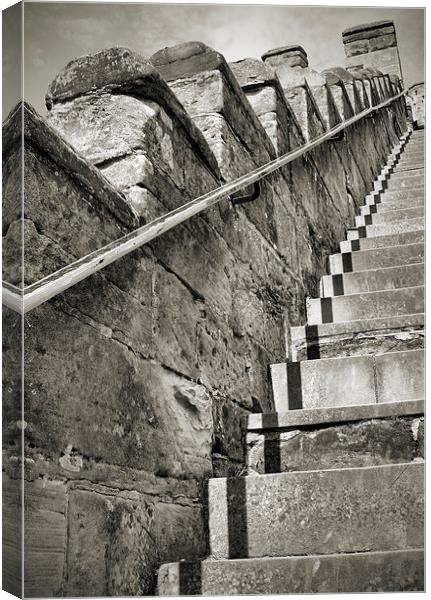 steps to the battlements Canvas Print by Heather Newton