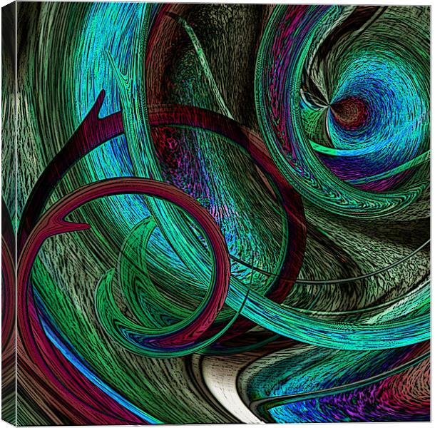 peacock swirls Canvas Print by Heather Newton