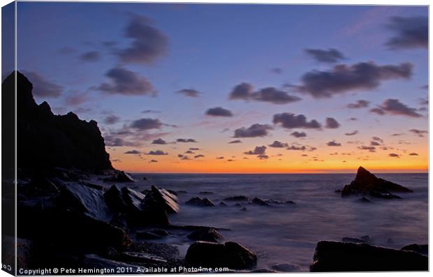 Sunset at Scrade - N Cornwall Canvas Print by Pete Hemington
