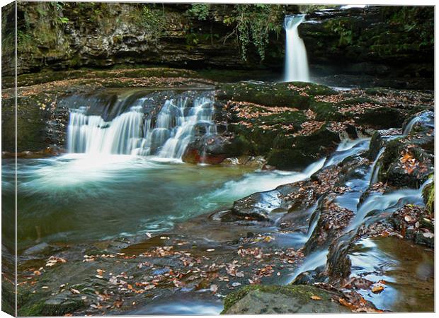 Waterfall in the Brecon Beacons Canvas Print by Pete Hemington