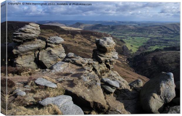 Looking down into Edale Canvas Print by Pete Hemington
