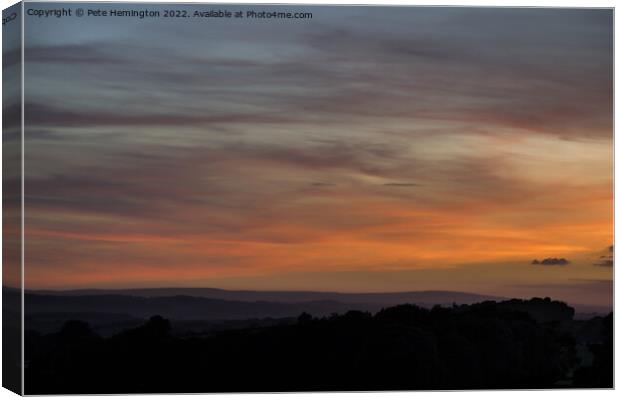 Mid Devon Sunset Canvas Print by Pete Hemington