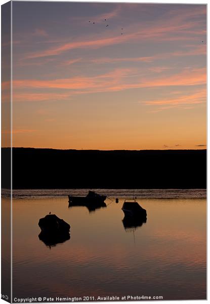 Sunset on the Exe Canvas Print by Pete Hemington