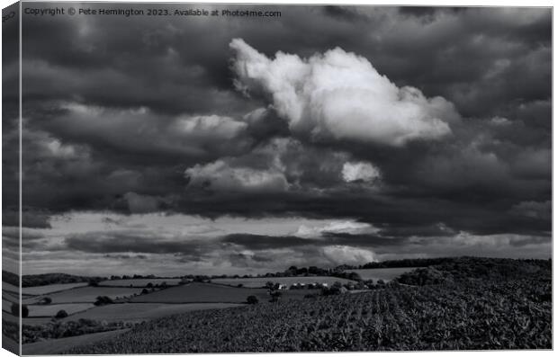 Clouds over the Culm Valley Canvas Print by Pete Hemington