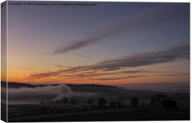 Dawn over the Culm valley Canvas Print by Pete Hemington